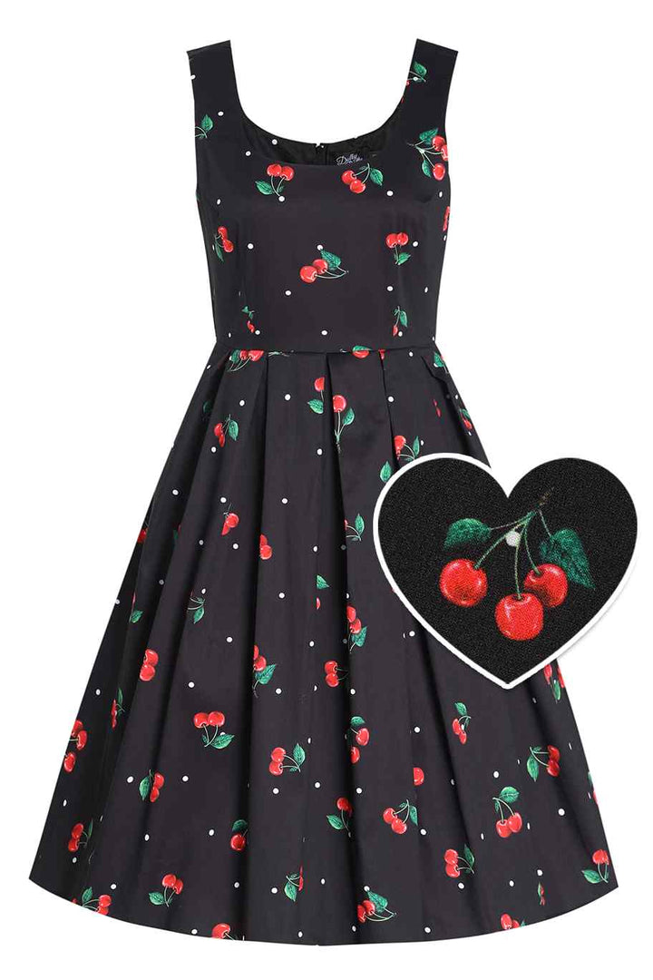 PRE-ORDER - Amanda Black Cherry Dress - Expected dispatch 16th of June