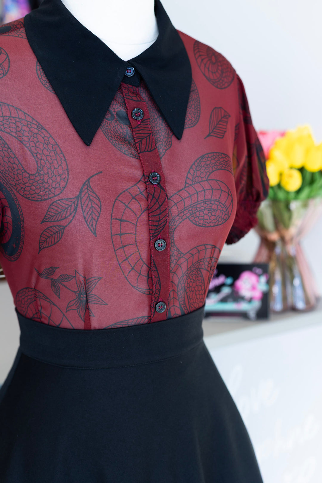 PREORDER - Venom Burgundy Blouse - Estimated dispatch date 25th of August