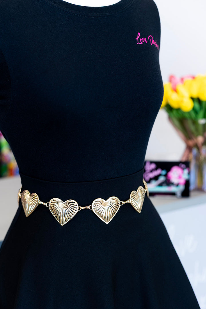 Vintage Heart Chain Belt - Gold