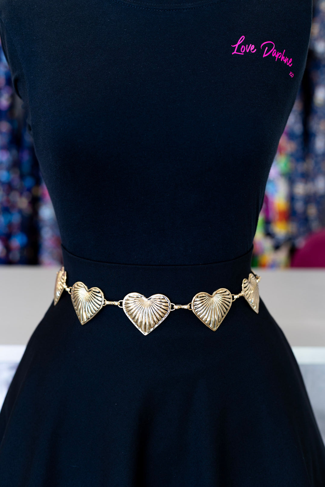 Vintage Heart Chain Belt - Gold