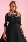 Madeline Long Sleeve Lace Dress in Black
