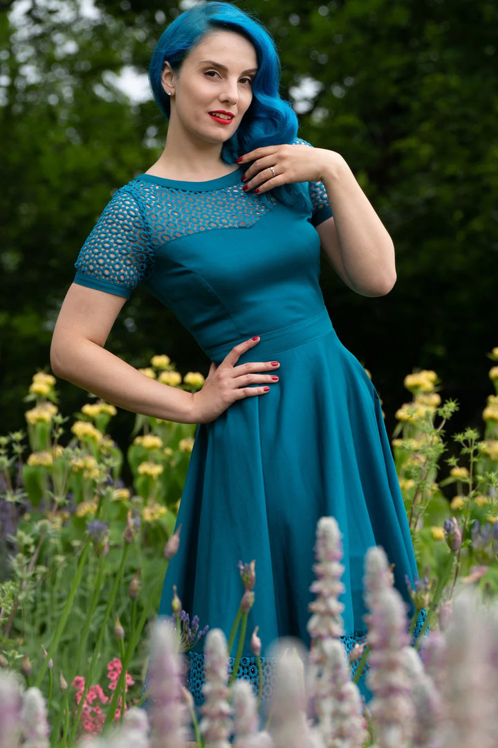 PREORDER - Tess Dress in Peacock Blue - Expected dispatch 9th October