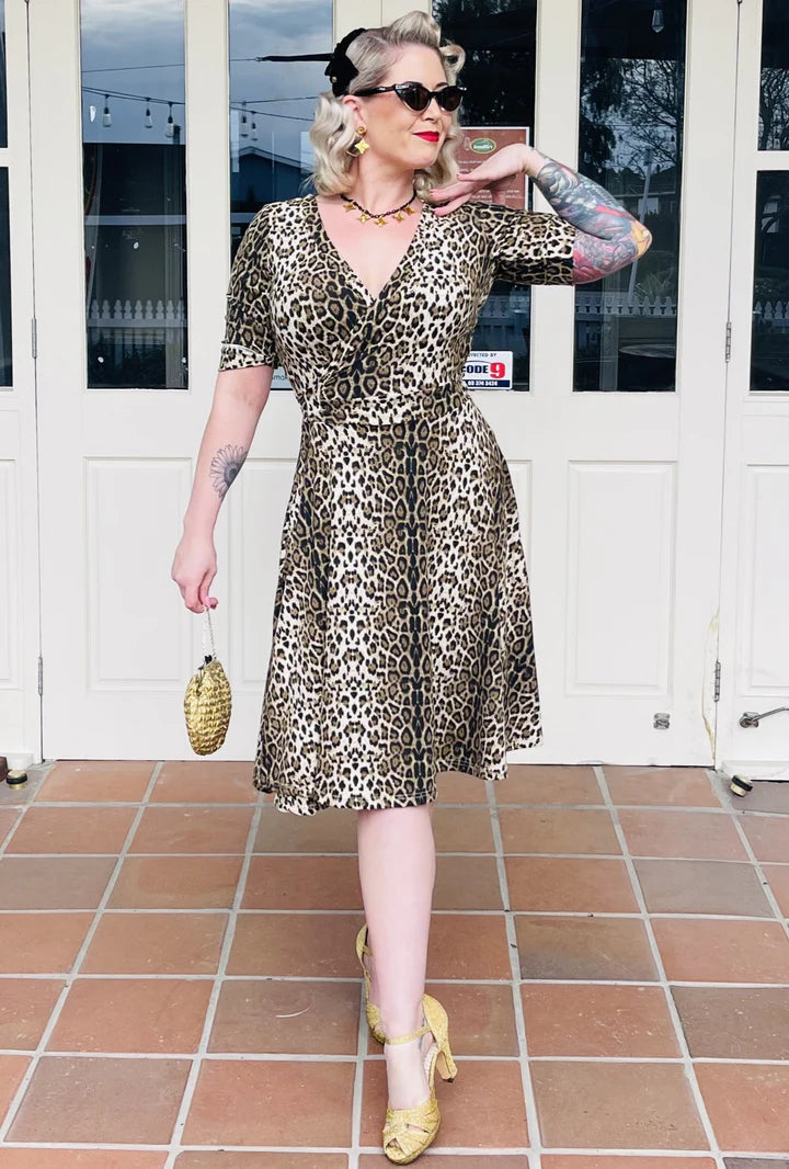 PREORDER - Matilda Cheetah Wrap Dress - Expected dispatch 6th August