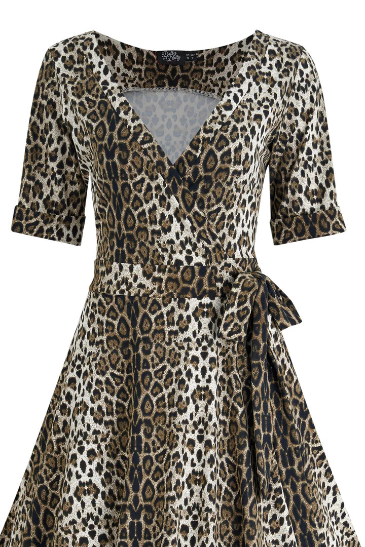 PREORDER - Matilda Cheetah Wrap Dress - Expected dispatch 6th August