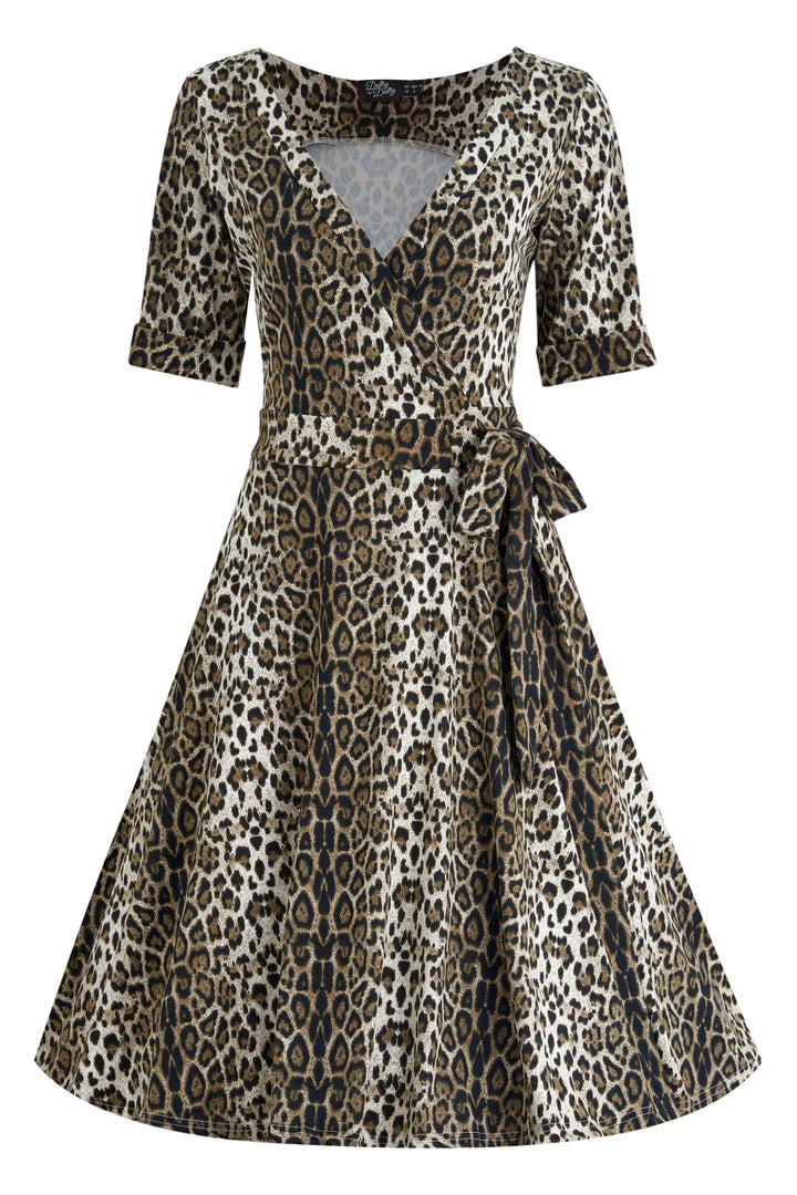 PREORDER - Matilda Cheetah Wrap Dress - Expected dispatch 6th August