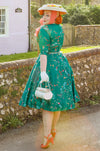 Scarlette Long Sleeved Bird Print Dress - Green