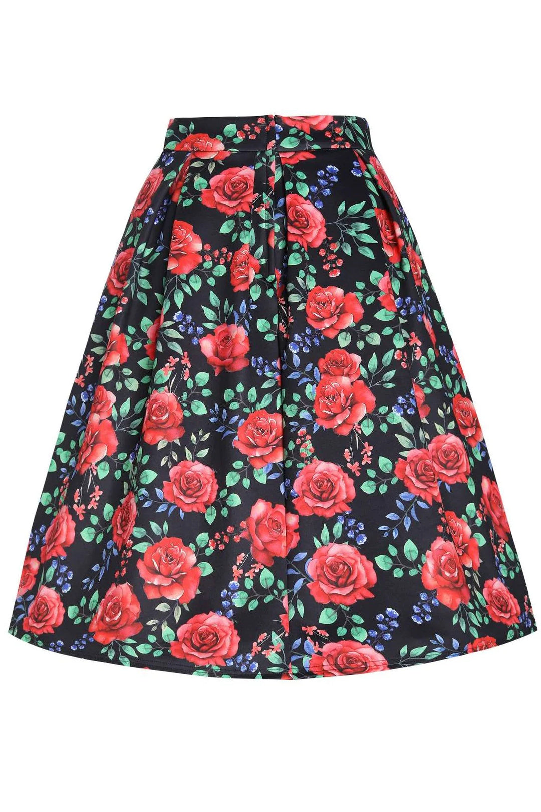 PREORDER - Aisley Red Rose Pleated Midi Skirt - Estimated dispatch 28th of November