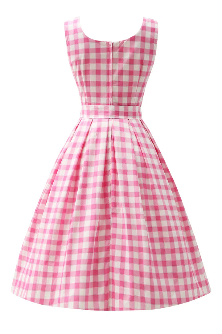 PREORDER - Amanda Pink Gingham Swing Dress - Expected dispatch 6th of August