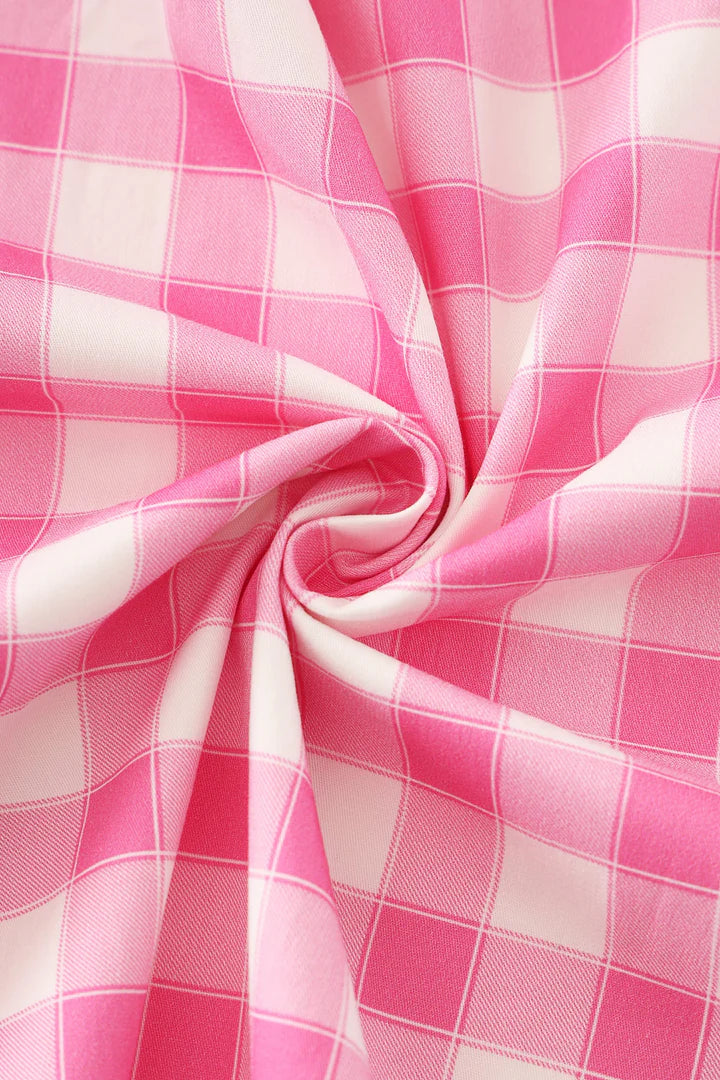 PREORDER - Amanda Pink Gingham Swing Dress - Expected dispatch 6th of August