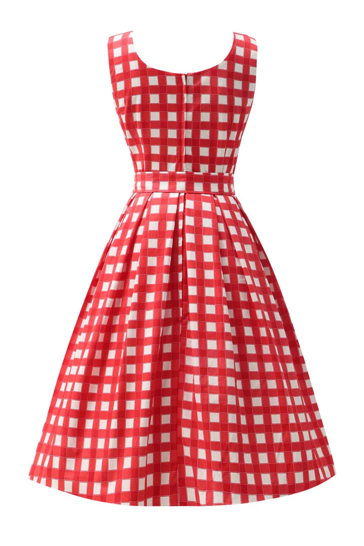 PREORDER - Amanda Red Gingham Swing Dress - Expected dispatch 6th of August