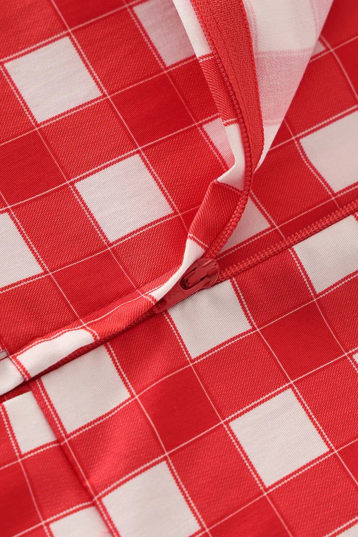 PREORDER - Amanda Red Gingham Swing Dress - Expected dispatch 6th of August