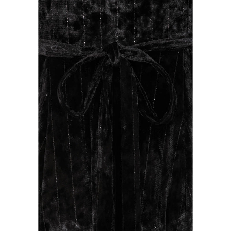 Lyra Maxi Dress - Black Glitter Stripe Velvet - Preorder for dispatch 4th of November