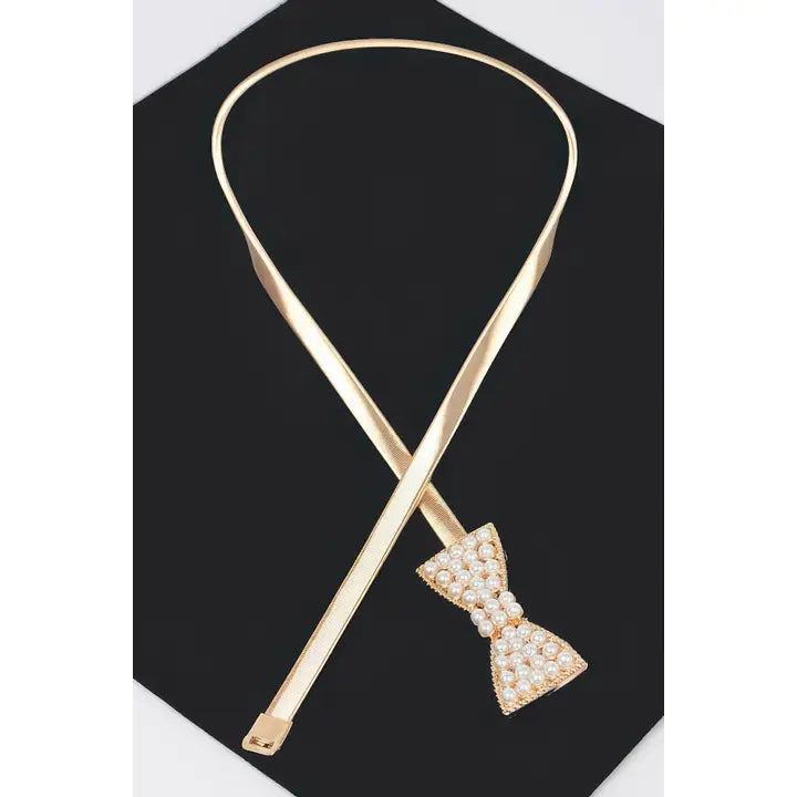 Gold Bow Stretch Belt