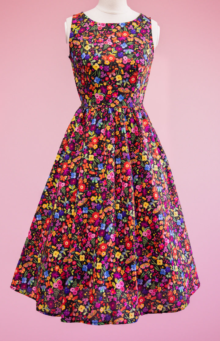 Butterfly Floral Midi Dress