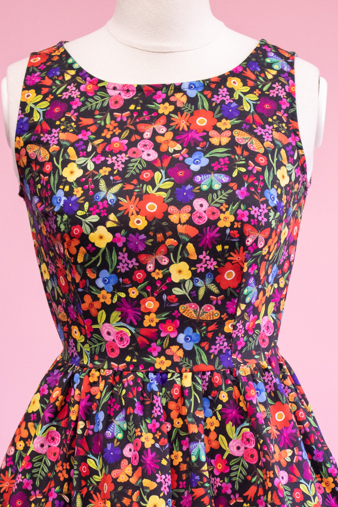 Butterfly Floral Midi Dress