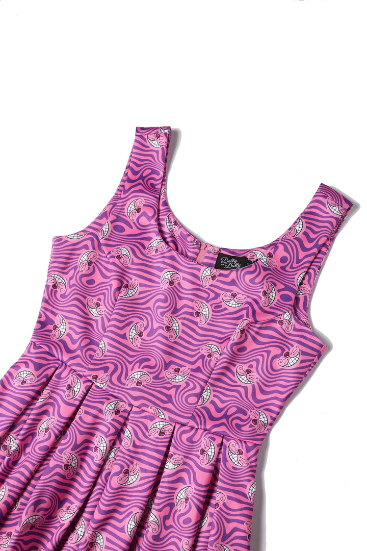 PREORDER - Amanda Pink Cheshire Cat Dress - Estimated dispatch 28th of November