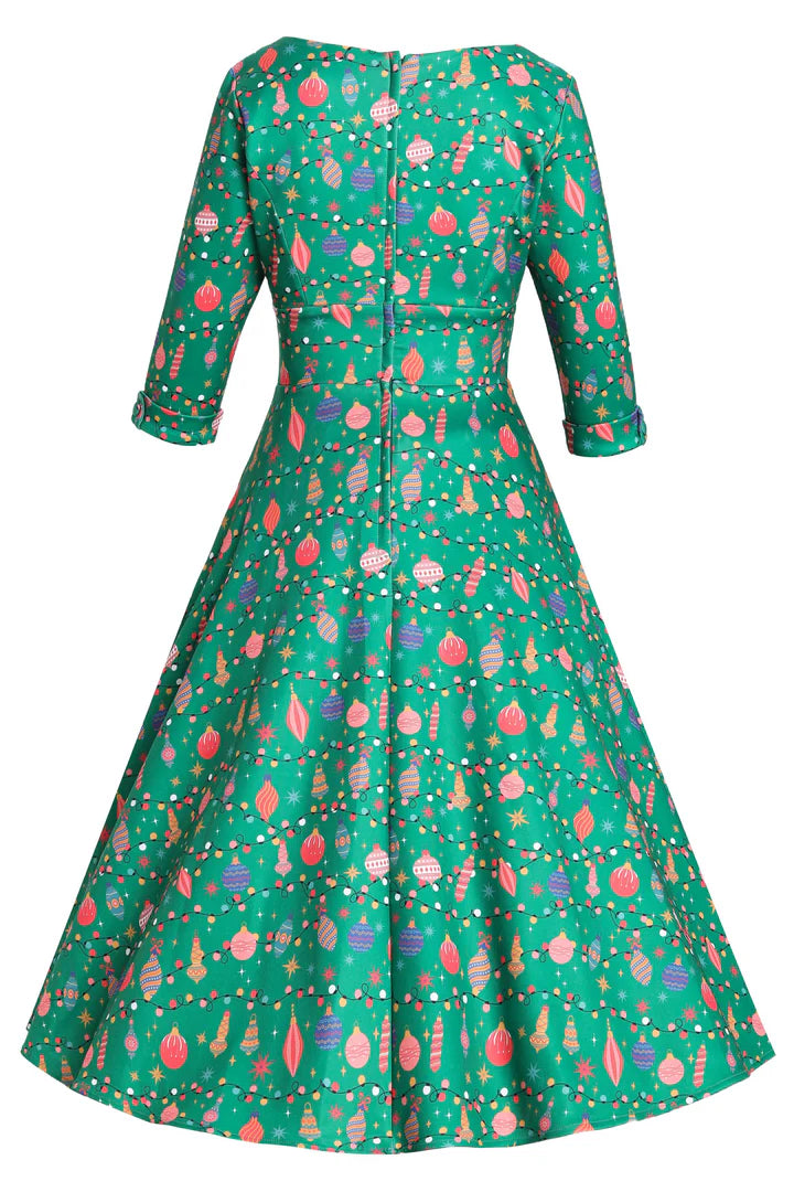 INSTOCK - Scarlette Green Bauble Swing Dress
