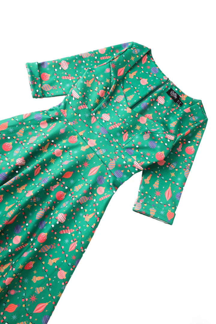 INSTOCK - Scarlette Green Bauble Swing Dress