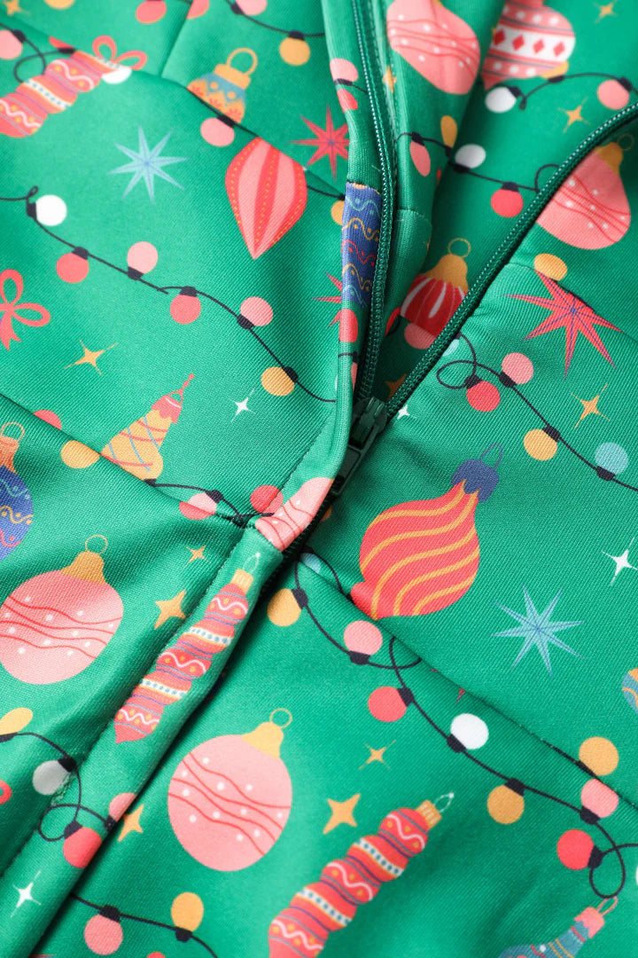 INSTOCK - Scarlette Green Bauble Swing Dress