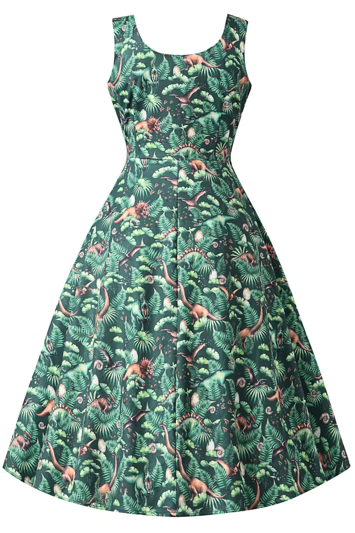 PREORDER - Cordelia Jurassic Dinosaur Aline Dress - Expected dispatch 13th of October