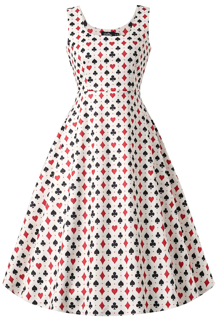 PREORDER - Cordelia Playing Card Aline Dress - Expected dispatch 13th of October