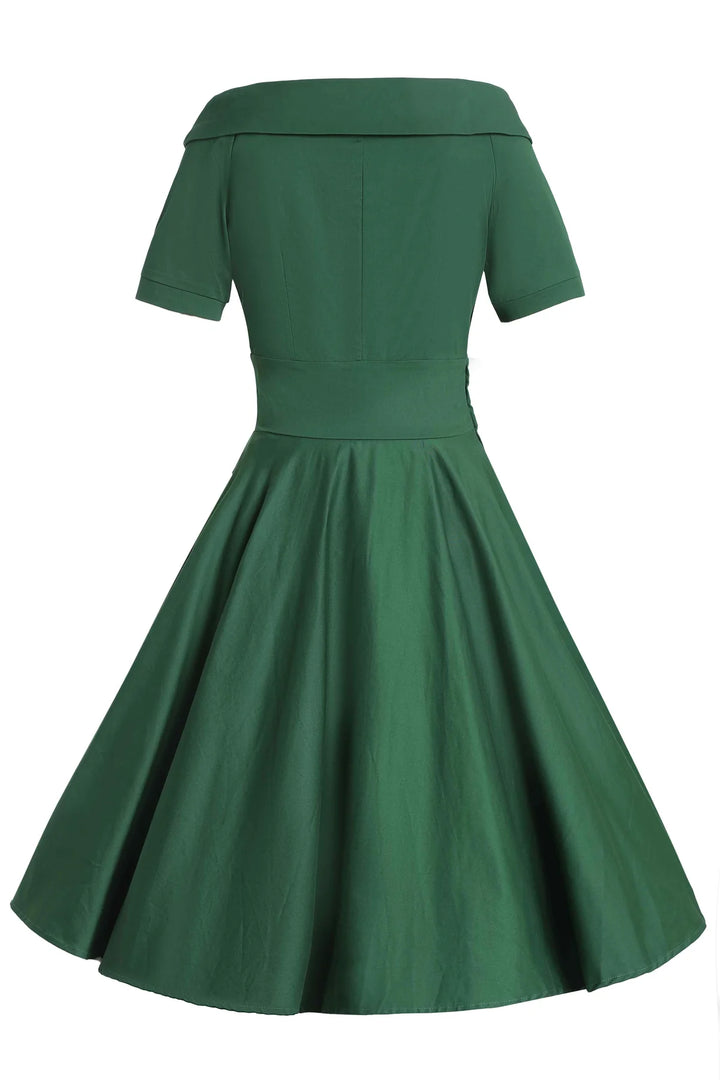 PREORDER - Darlene Green Swing Dress - Estimated dispatch 5th of November