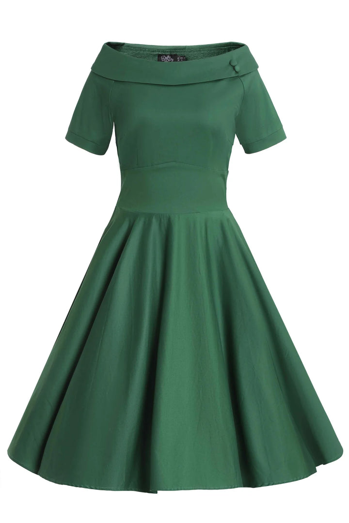 PREORDER - Darlene Green Swing Dress - Estimated dispatch 5th of November