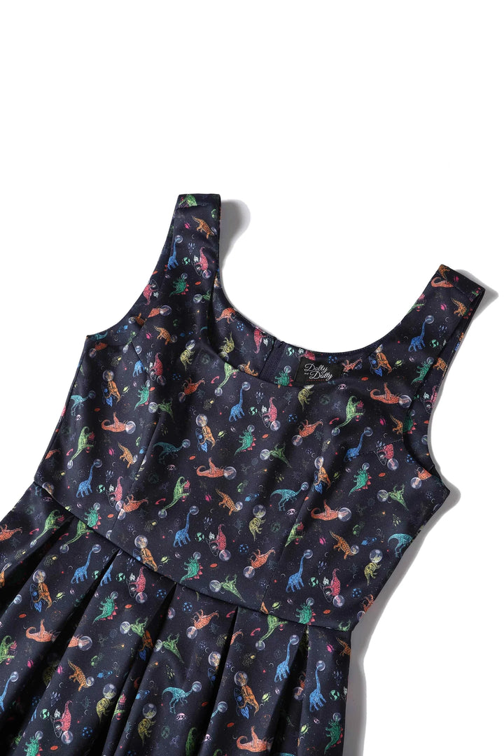 PREORDER - Amanda Space Dinosaur Dress - Estimated dispatch 9th of October