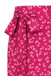Raspberry Leopard Print Wrap Skirt