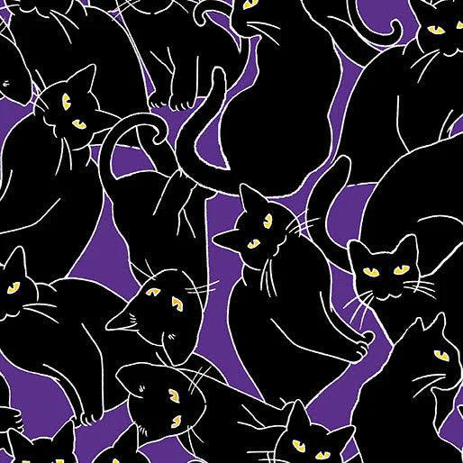 PREORDER - Glow in the Dark Cats Collared Dress - Estimated dispatch 30th July