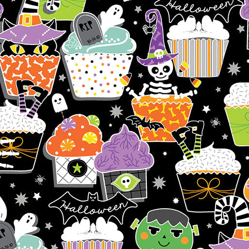 PREORDER - Glow in the Dark Halloween Cupcake Vintage Dress - Estimated dispatch 30th July