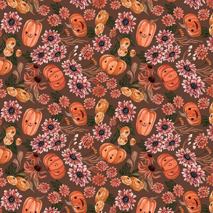 PREORDER - Pumpkins and Flowers Greta Dress - Expected dispatch 30th July