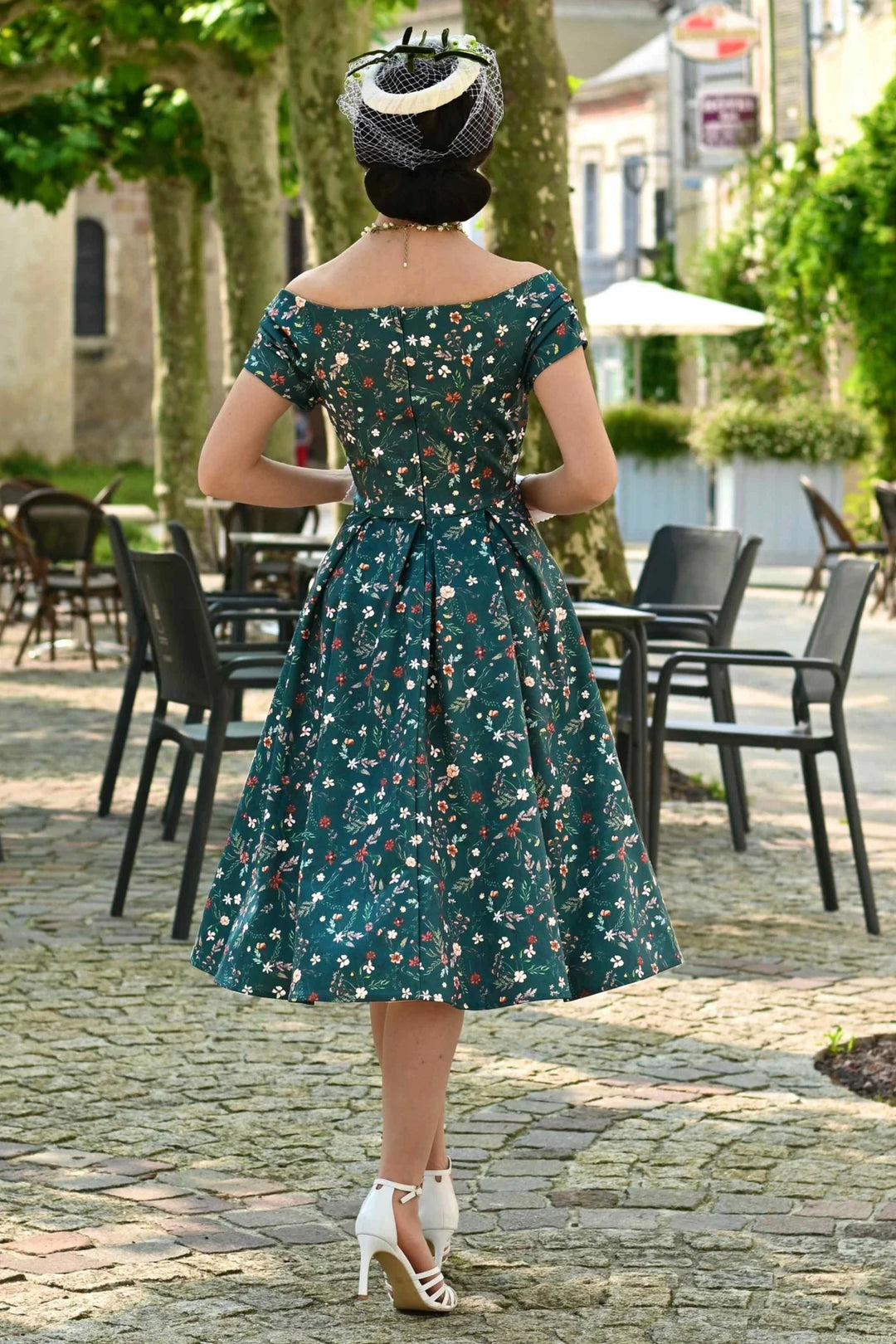 Lily Emerald Floral Vine Dress