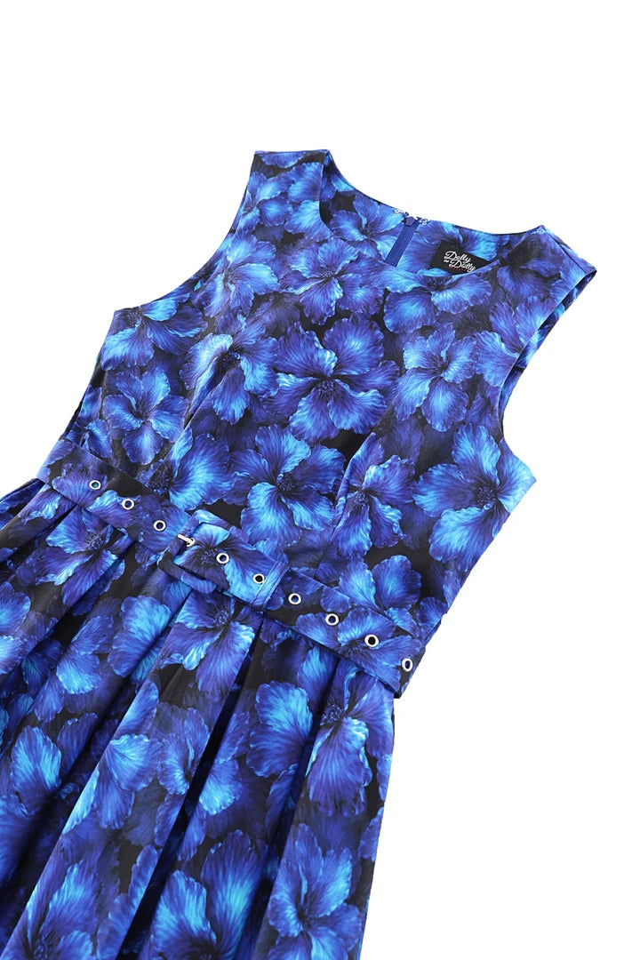 PREORDER - Helen Blue Floral Midi Dress - Expected dispatch 3rd September