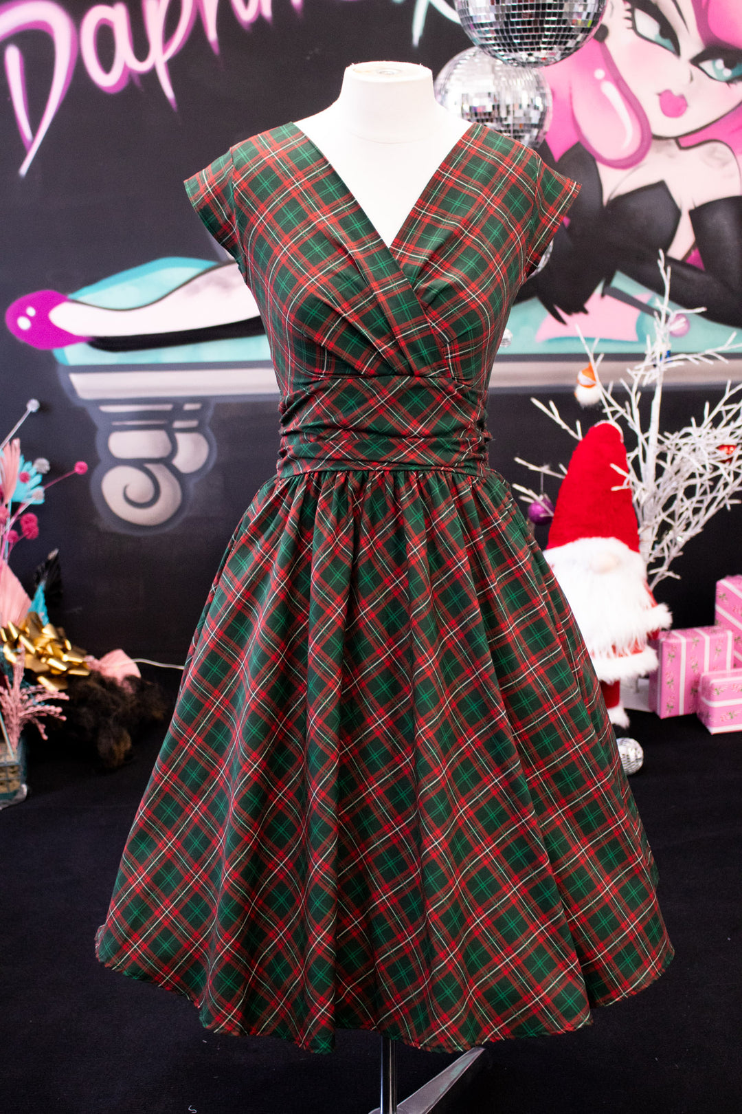 IN STOCK Holiday Plaid Greta Dress