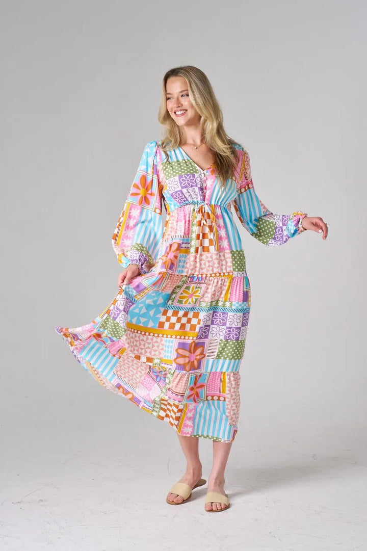 PREORDER - Kayelani Pastel Patch Dress - Estimated dispatch 11th of November