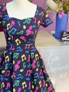Pixie Sweetheart Dress - Rainbow Music Notes