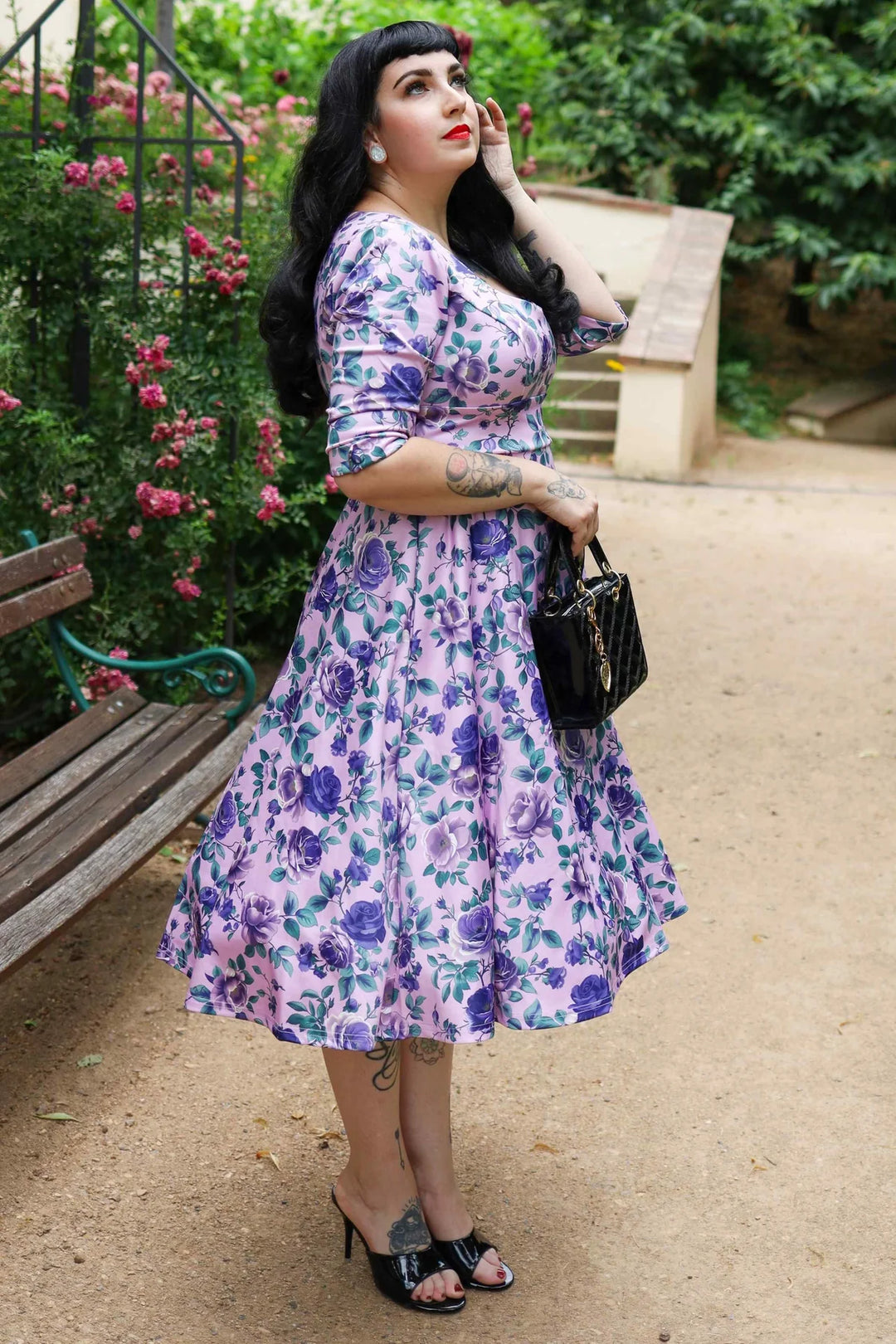 PREORDER - Scarlette Lilac Rose Midi Dress - Expected dispatch on the 6th of August