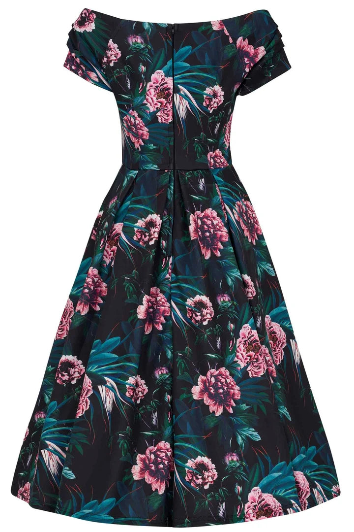 PREORDER - Lily Black Garden Swing Dress - Expected dispatch 15th of September