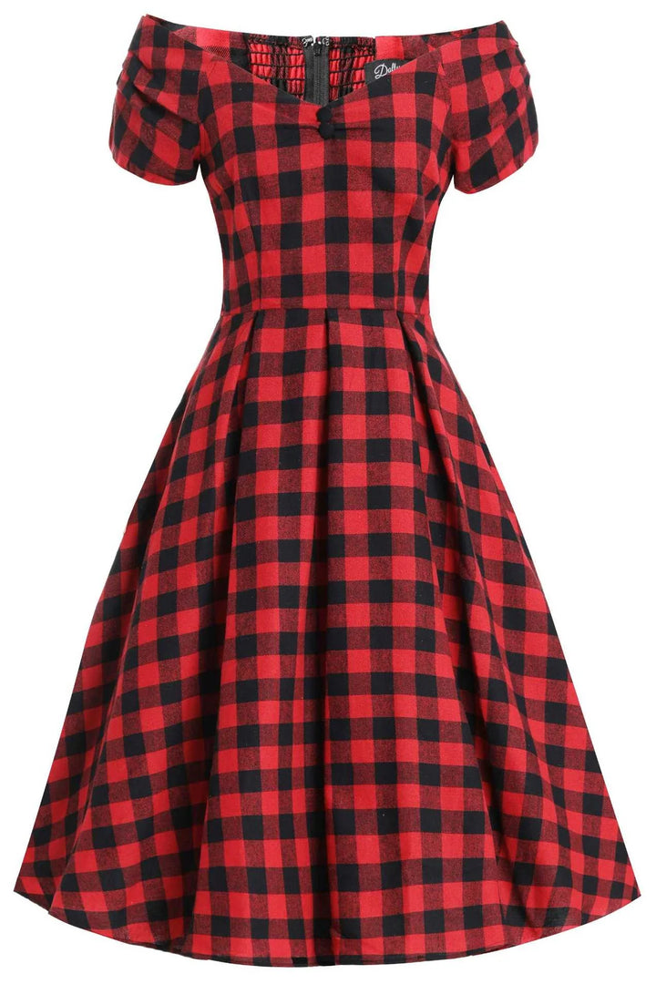 Lily Red and Black Swing Dress