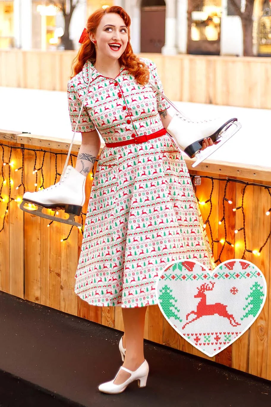 PREORDER - Penelope Christmas Reindeer Shirt Dress - Expected dispatch 10th of November