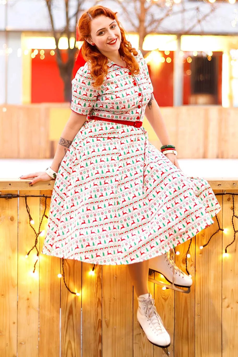PREORDER - Penelope Christmas Reindeer Shirt Dress - Expected dispatch 10th of November