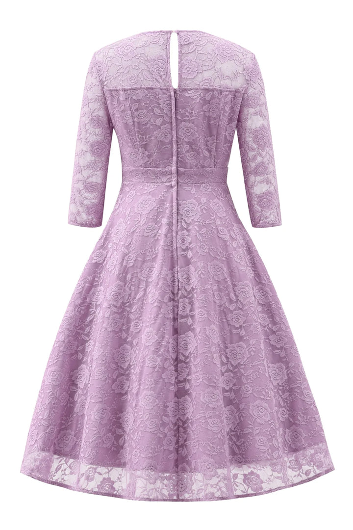 PREORDER - Madeline Long Sleeve Lace Dress in Lilac - Expected dispatch 13th of August