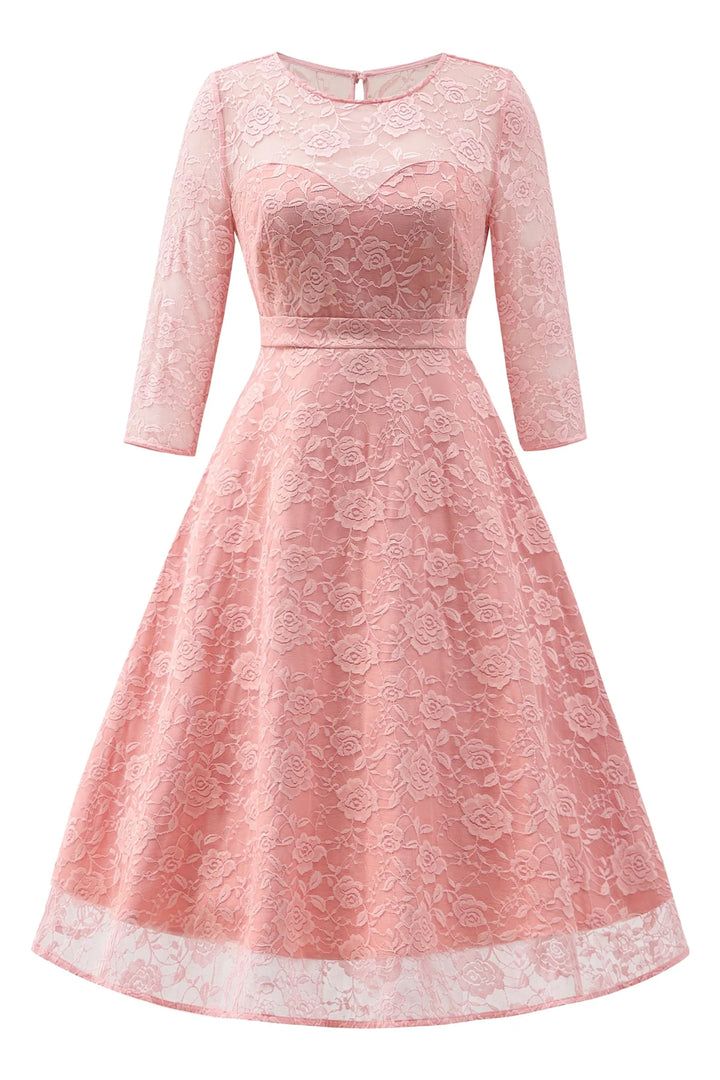 PREORDER - Madeline Long Sleeve Lace Dress in Mauve - Expected dispatch 13th of August