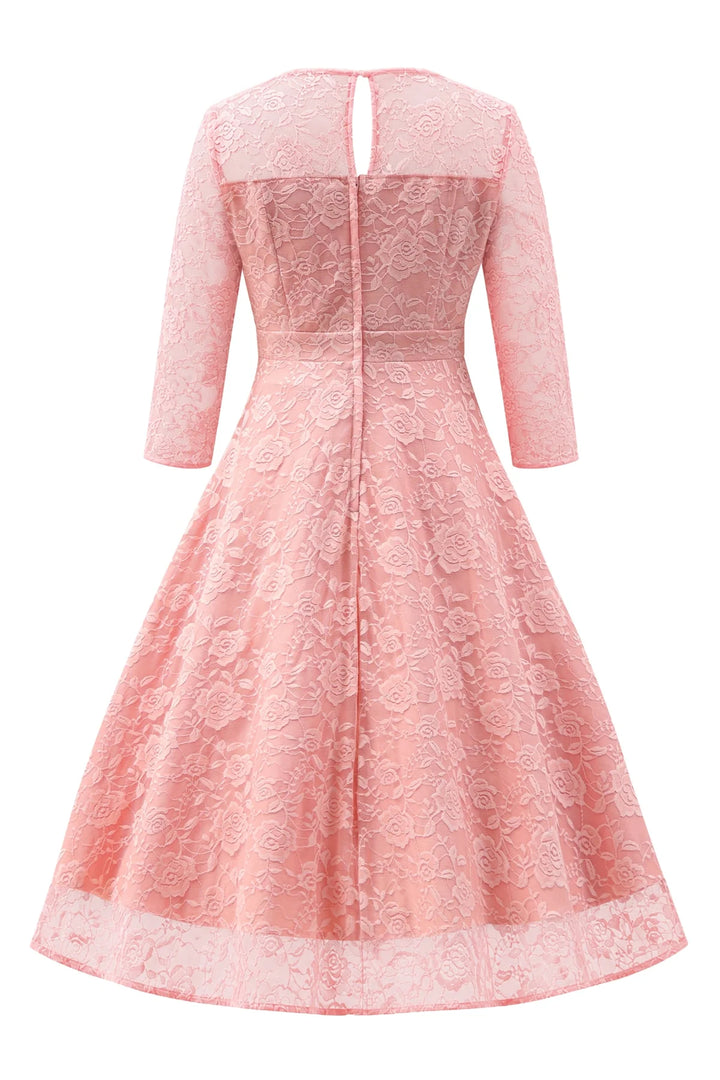 PREORDER - Madeline Long Sleeve Lace Dress in Mauve - Expected dispatch 13th of August