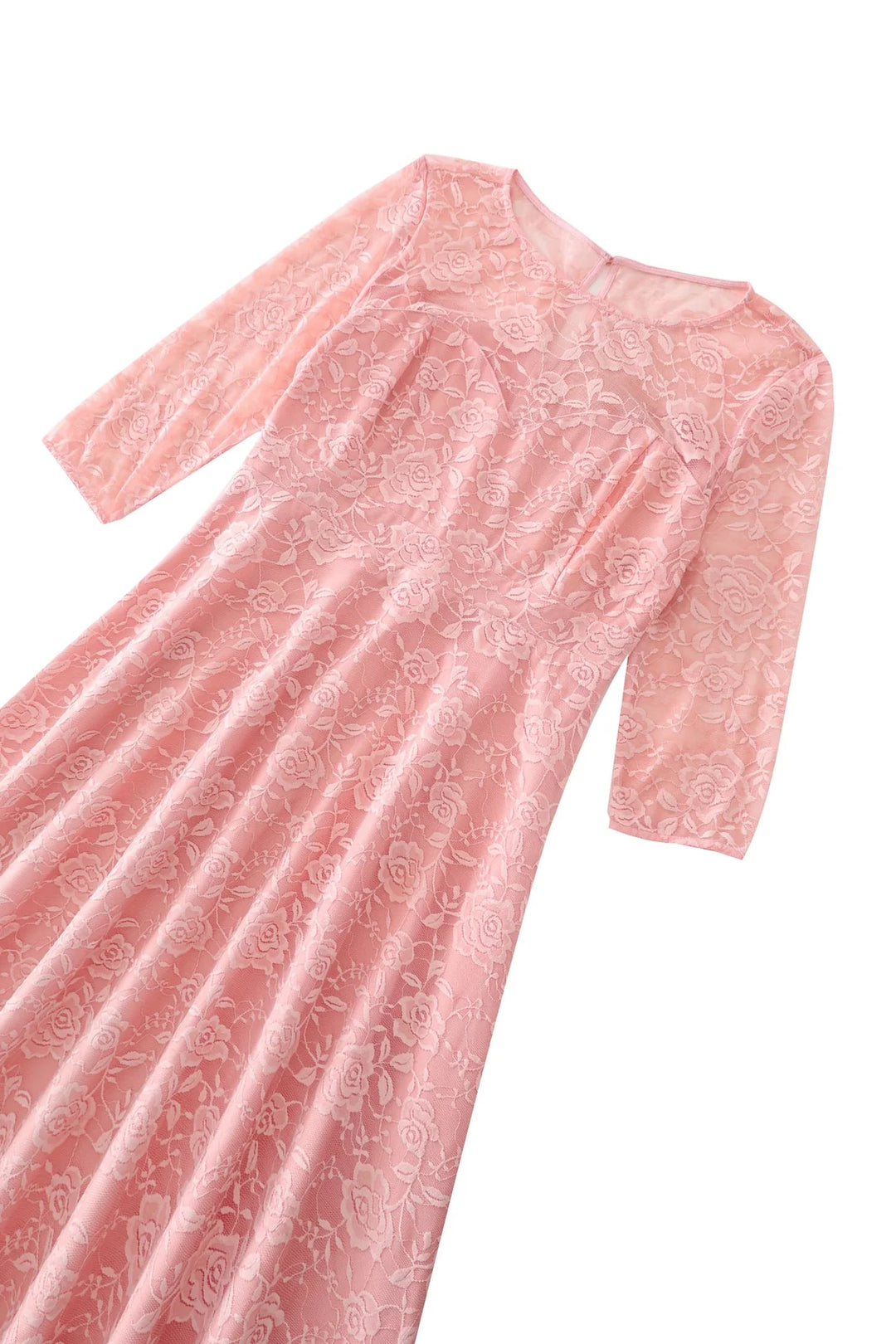 PREORDER - Madeline Long Sleeve Lace Dress in Mauve - Expected dispatch 13th of August