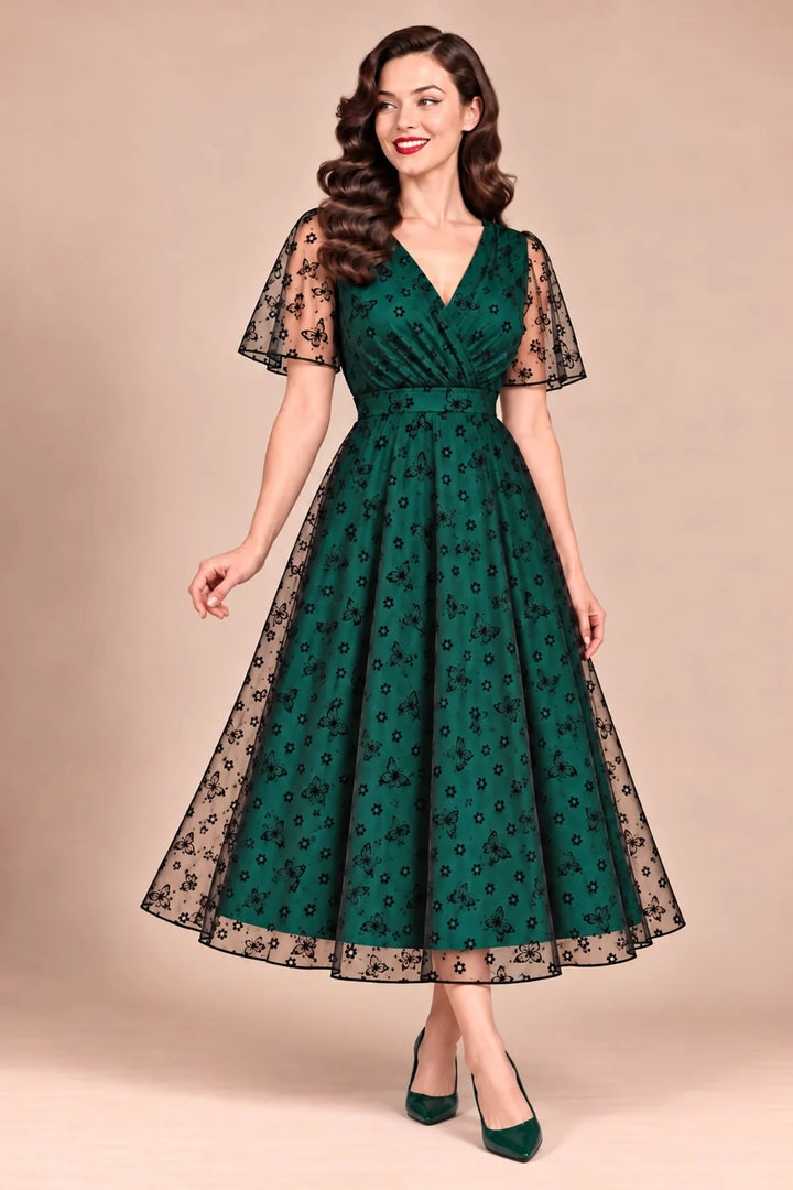 PREORDER - Marianne Green Butterfly Mesh Dress - Expected dispatch January 2027
