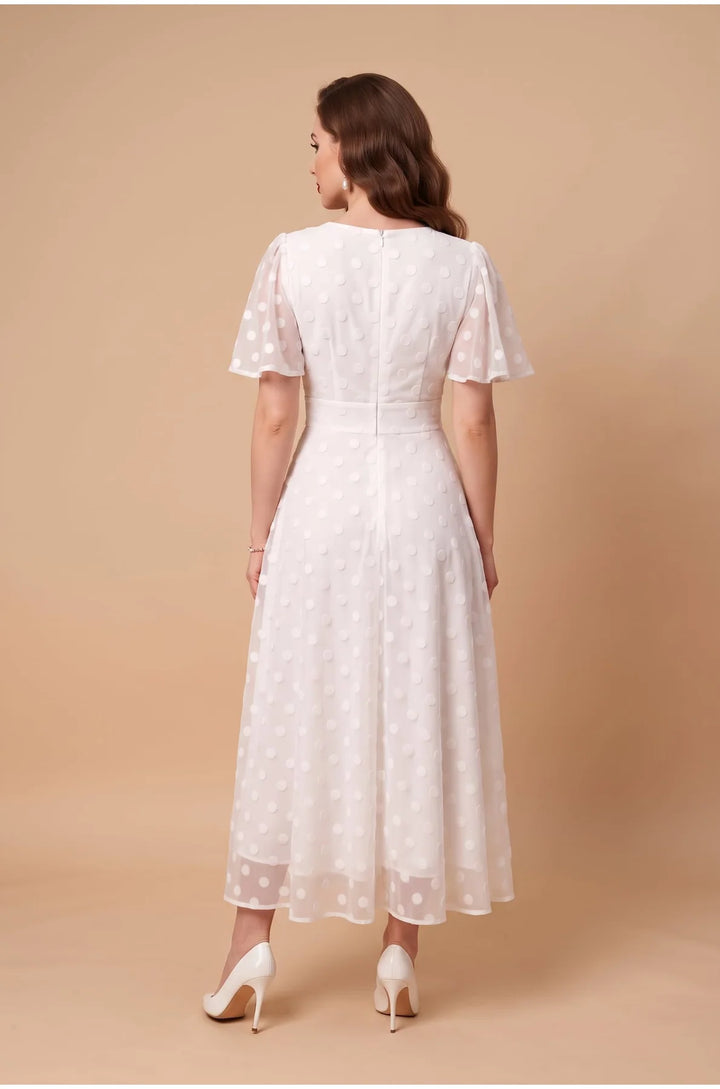 PREORDER - Marianne White Polka Dot Mesh Dress - Expected dispatch January 2027