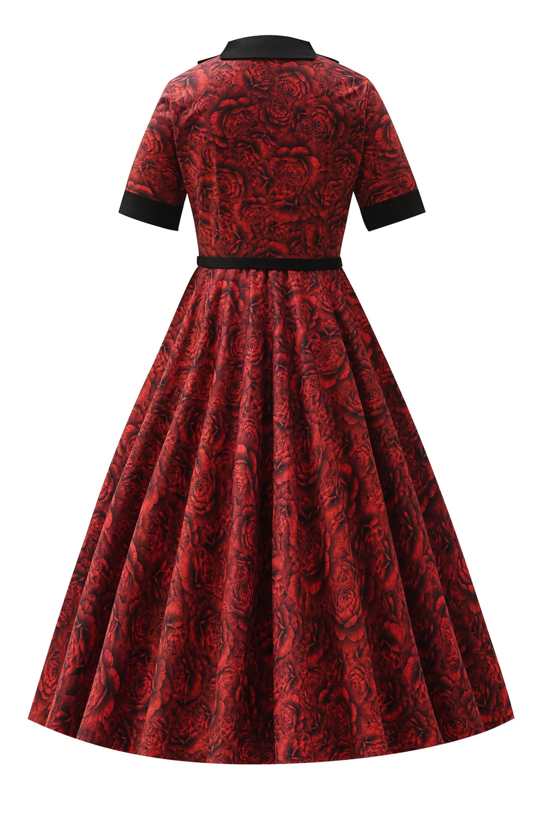 PREORDER - Mollie Gothic Red Peony Shirt Dress - Expected dispatch 1st of July