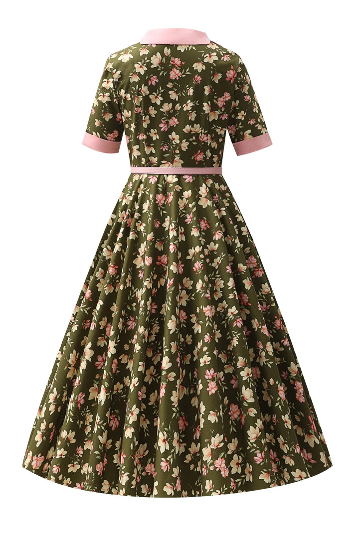 PREORDER - Mollie Green Magnolia Shirt Dress - Expected dispatch 1st of July